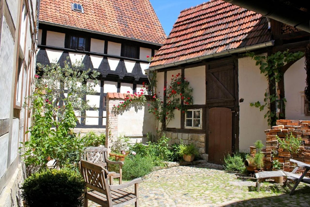Himmlischer Hof - Juwel Von 1477, Terrasse, Kamin, P, Oeko, Denkmal Кведлінбург Екстер'єр фото